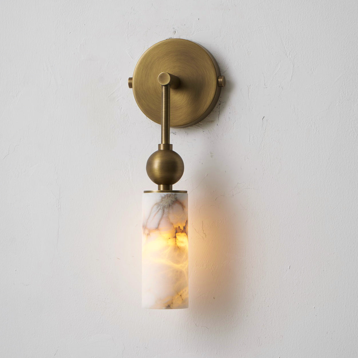 Harlin Alabaster Wall Lamp Brass Black Nickel Hallway Bedroom Bathroom — 1 to 2 Heads
