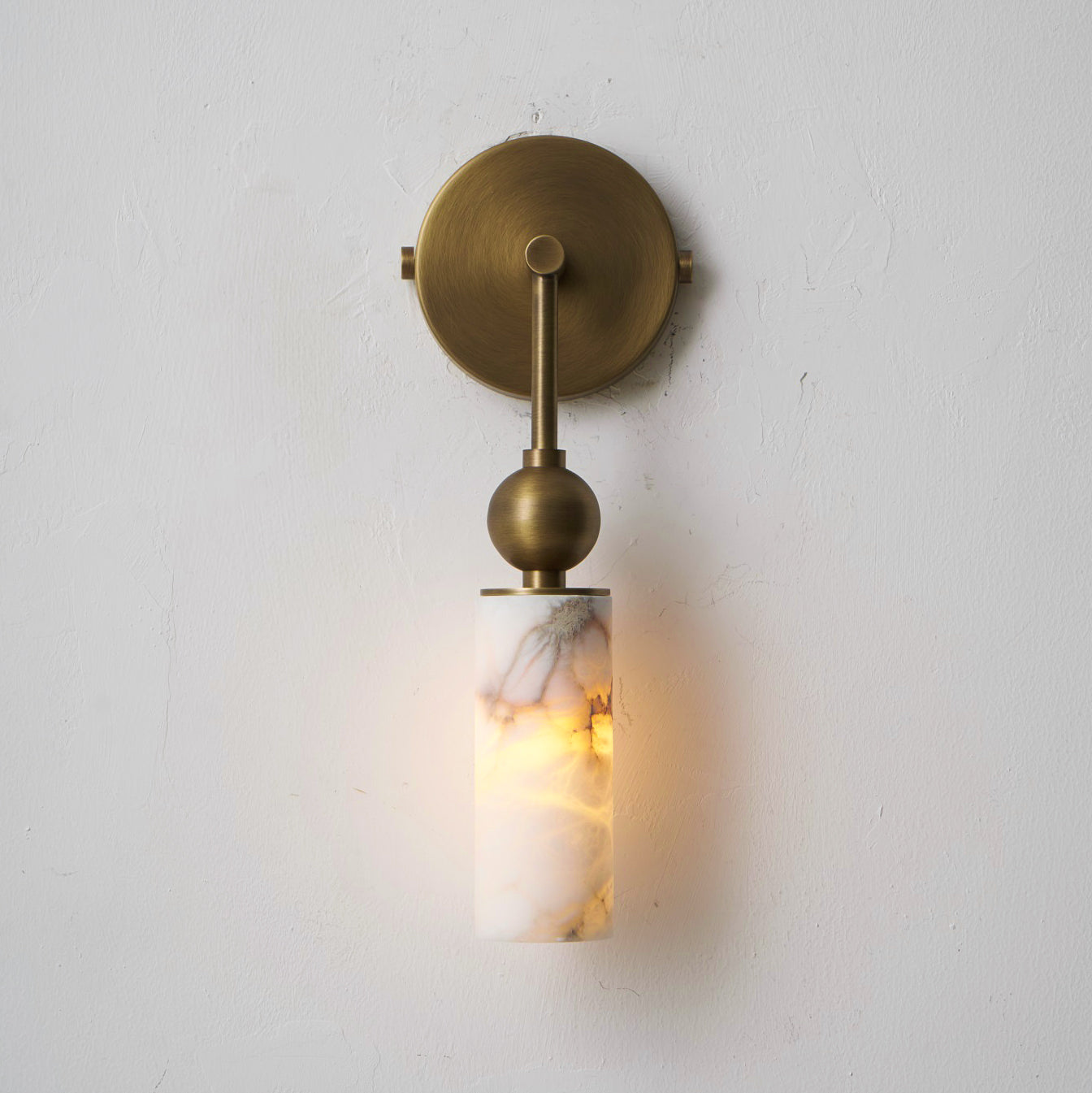 Harlin Alabaster Wall Lamp Brass Black Nickel Hallway Bedroom Bathroom — 1 to 2 Heads