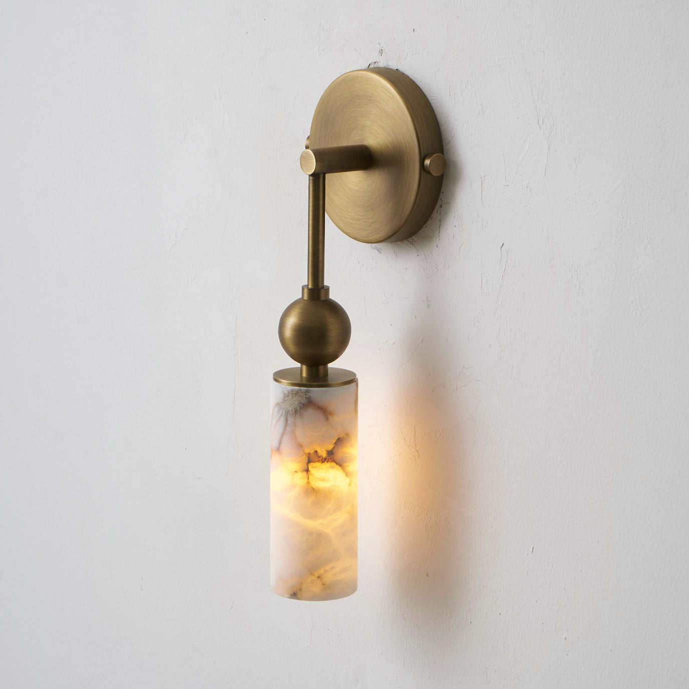 Harlin Alabaster Wall Lamp Brass Black Nickel Hallway Bedroom Bathroom — 1 to 2 Heads