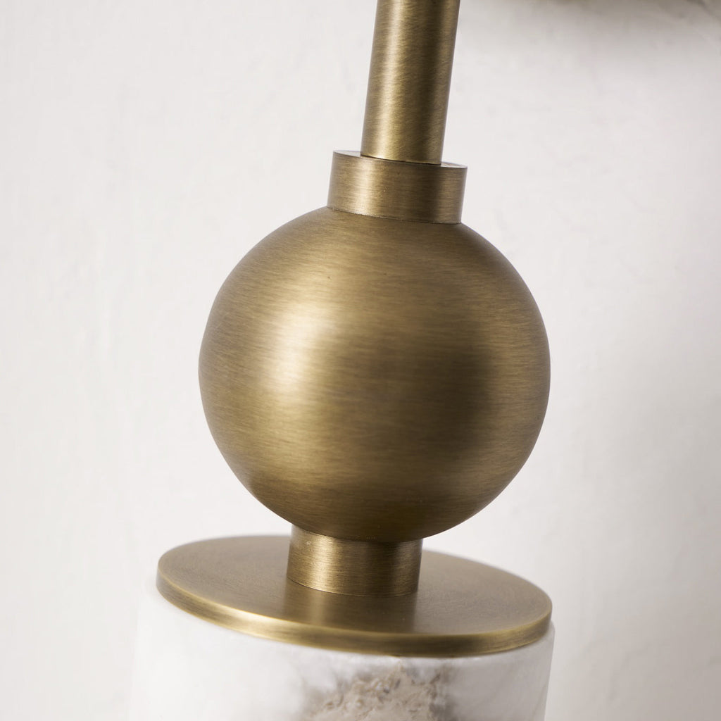 Harlin Alabaster Wall Lamp Brass Black Nickel Hallway Bedroom Bathroom — 1 to 2 Heads