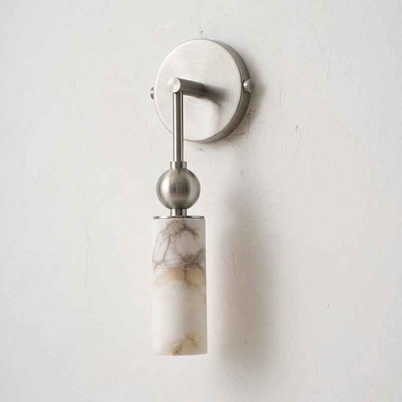 Harlin Alabaster Wall Lamp Brass Black Nickel Hallway Bedroom Bathroom — 1 to 2 Heads