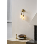 Harlin Alabaster Wall Lamp Brass Black Nickel Hallway Bedroom Bathroom — 1 to 2 Heads