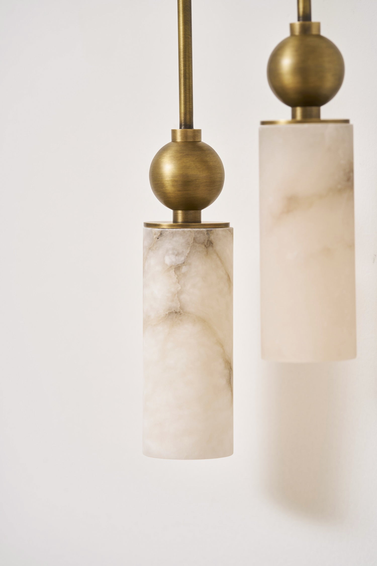 Harlin Alabaster Wall Lamp Brass Black Nickel Hallway Bedroom Bathroom — 1 to 2 Heads