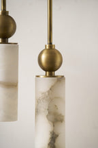 Harlin Alabaster Wall Lamp Brass Black Nickel Hallway Bedroom Bathroom — 1 to 2 Heads