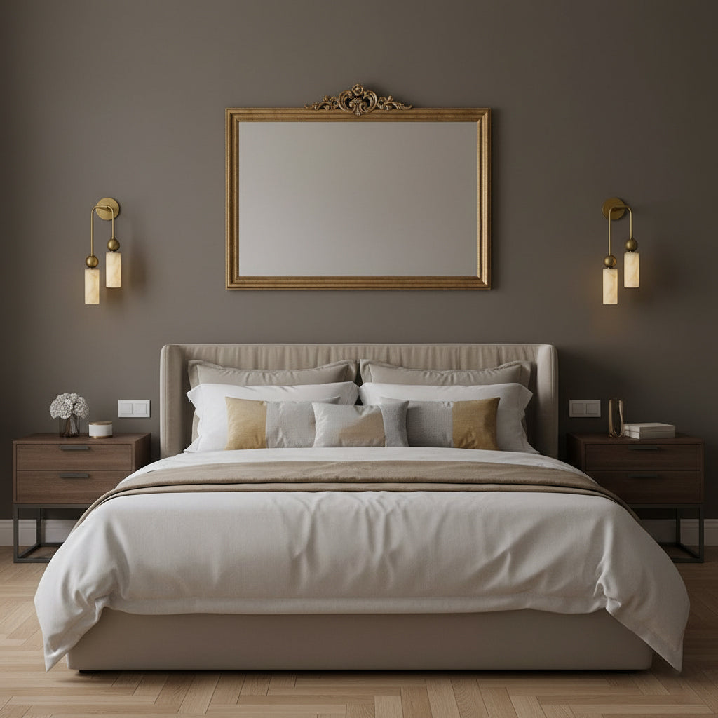 Harlin Alabaster Wall Lamp Brass Black Nickel Hallway Bedroom Bathroom — 1 to 2 Heads