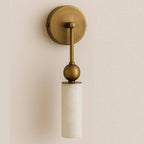Harlin Alabaster Wall Lamp Brass Black Nickel Hallway Bedroom Bathroom — 1 to 2 Heads