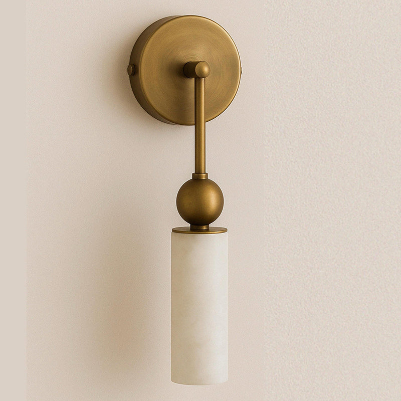 Harlin Alabaster Wall Lamp Brass Black Nickel Hallway Bedroom Bathroom — 1 to 2 Heads