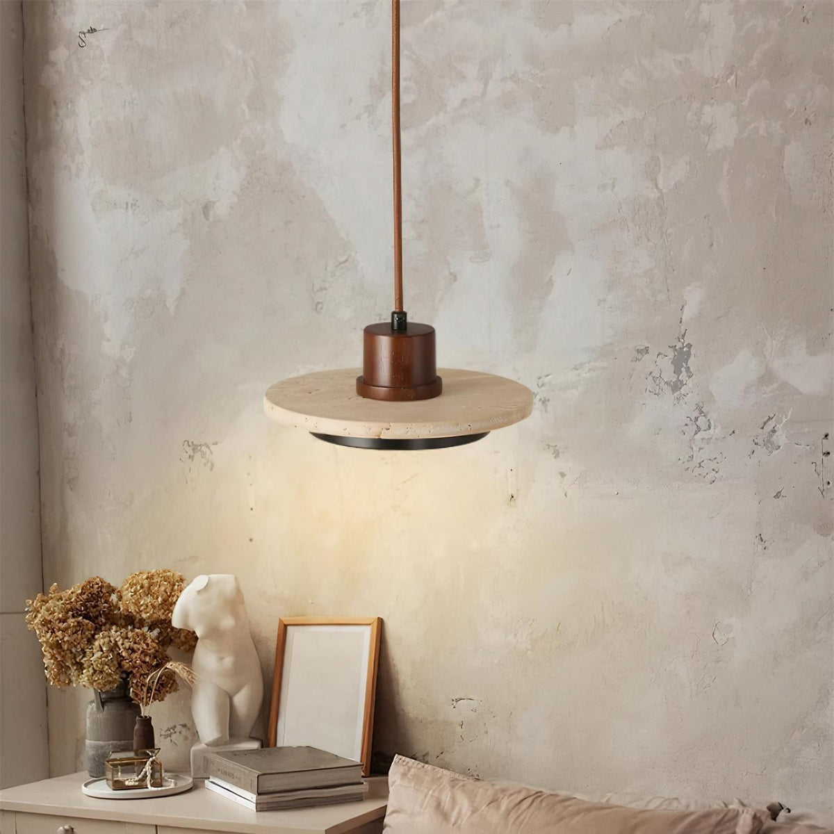 Solaro Travertine LED Pendant Light