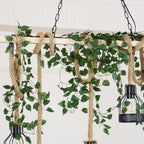 Quoro Hemp Rope Industrial Grenade Chandelier