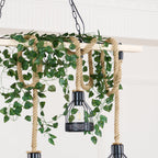 Quoro Hemp Rope Industrial Grenade Chandelier