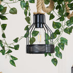 Quoro Hemp Rope Industrial Grenade Chandelier
