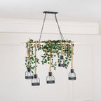 Quoro Hemp Rope Industrial Grenade Chandelier