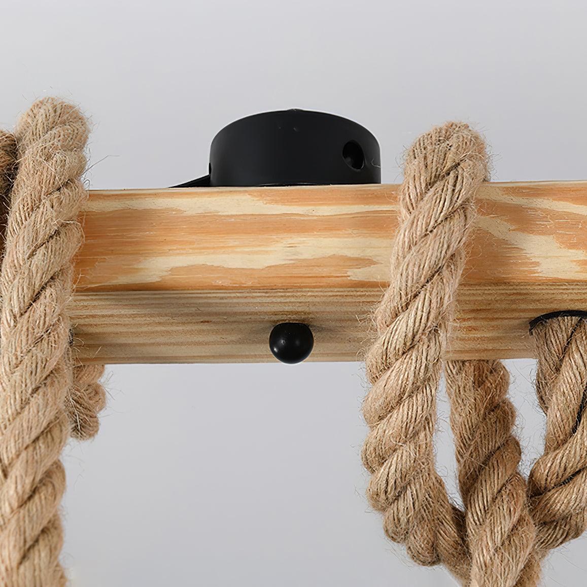 Quoro Hemp Rope Industrial Grenade Chandelier