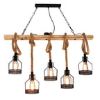 Quoro Hemp Rope Industrial Grenade Chandelier