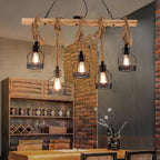 Quoro Hemp Rope Industrial Grenade Chandelier