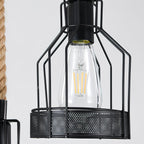 Quoro Hemp Rope Industrial Grenade Chandelier