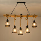 Quoro Hemp Rope Industrial Grenade Chandelier