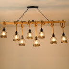 Quoro Hemp Rope Industrial Grenade Chandelier