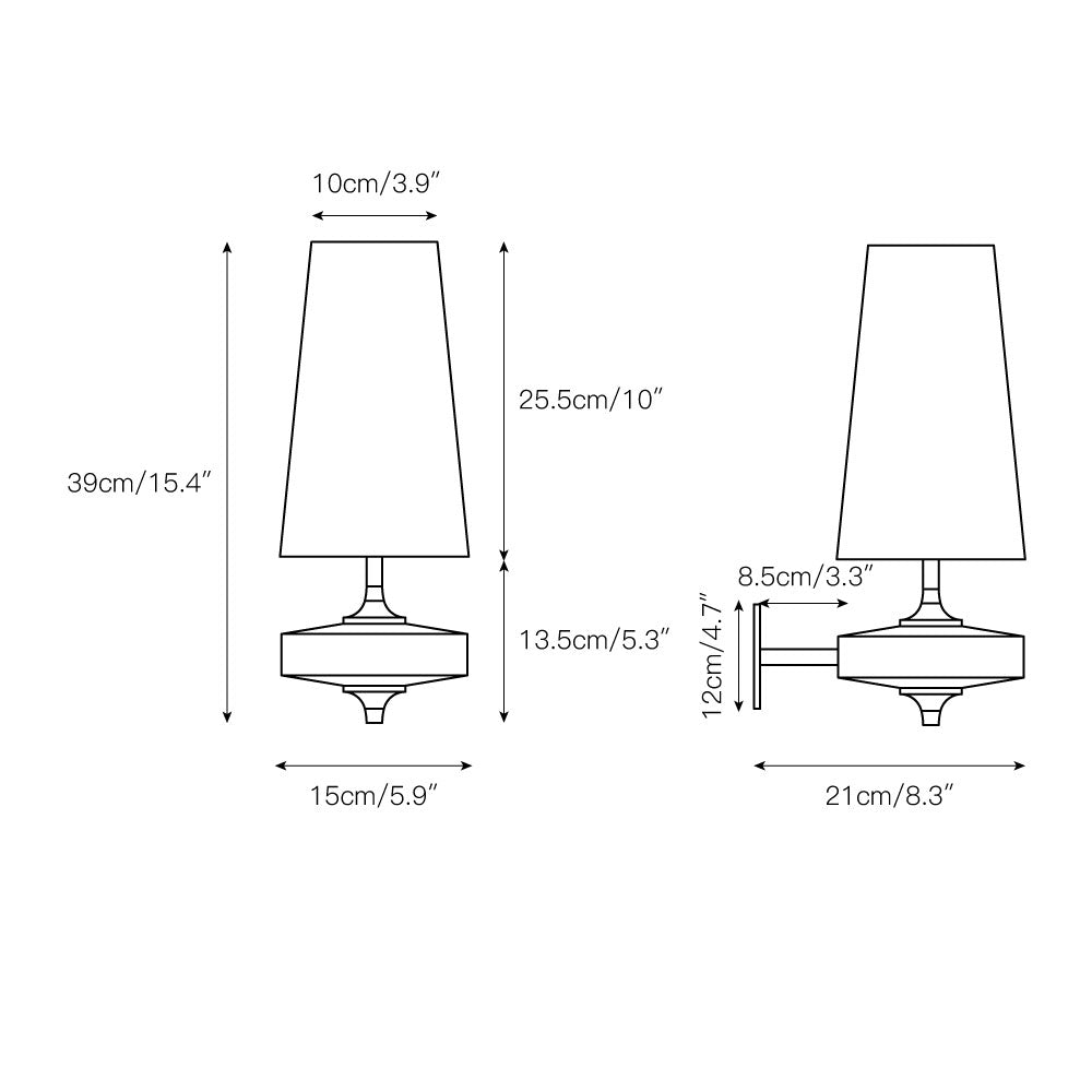 Hour Rho Wall Lamp Fabric Shade Modern Bedroom Living Room — Walnut White Green Red 1 to 2 Heads