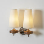 Hour Rho Wall Lamp Fabric Shade Modern Bedroom Living Room — Walnut White Green Red 1 to 2 Heads