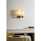 Hour Rho Wall Lamp Fabric Shade Modern Bedroom Living Room — Walnut White Green Red 1 to 2 Heads