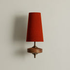 Hour Rho Wall Lamp Fabric Shade Modern Bedroom Living Room — Walnut White Green Red 1 to 2 Heads