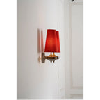 Hour Rho Wall Lamp Fabric Shade Modern Bedroom Living Room — Walnut White Green Red 1 to 2 Heads