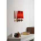 Hour Rho Wall Lamp Fabric Shade Modern Bedroom Living Room — Walnut White Green Red 1 to 2 Heads