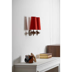 Hour Rho Wall Lamp Fabric Shade Modern Bedroom Living Room — Walnut White Green Red 1 to 2 Heads