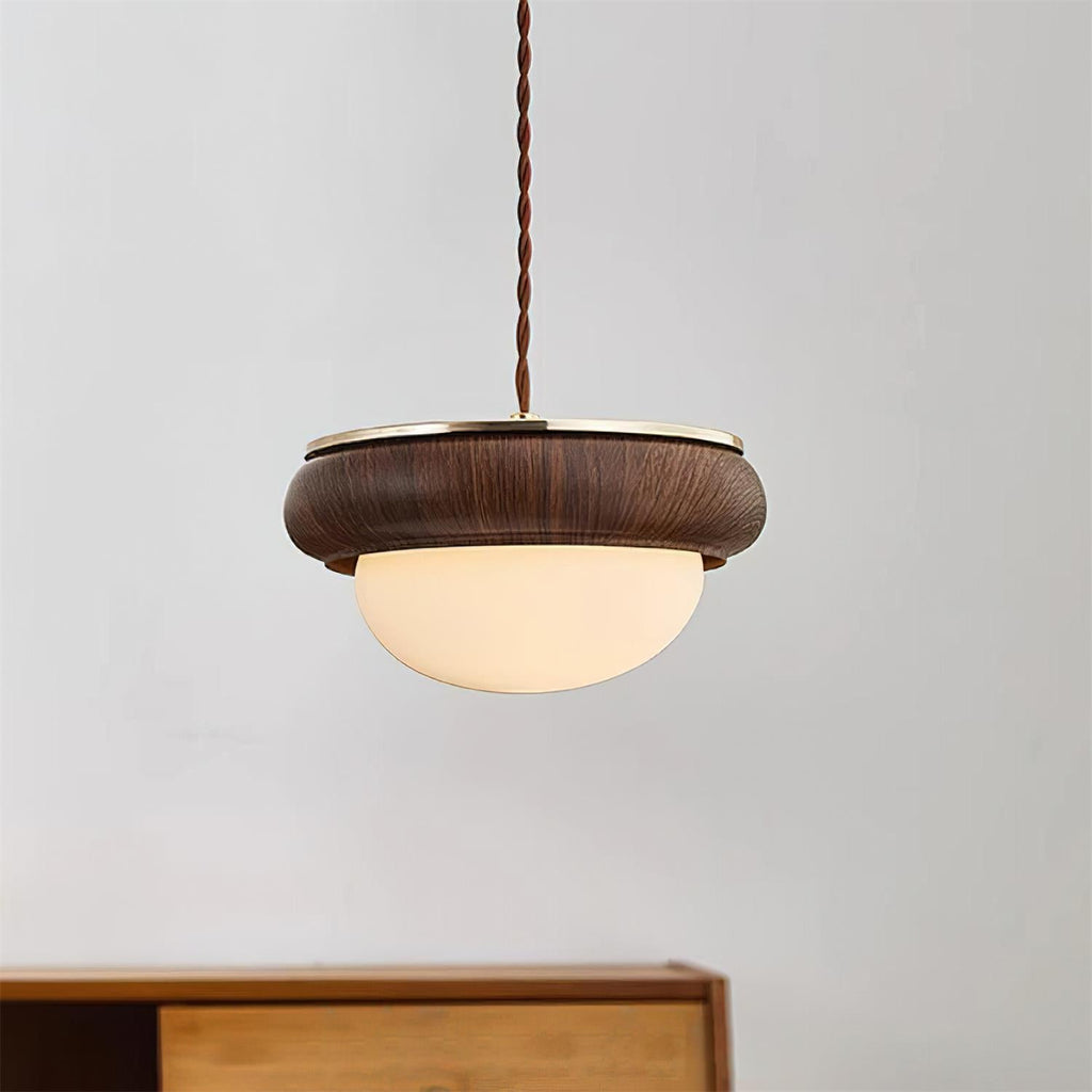 Quillon Wood Ring Pendant Lamp