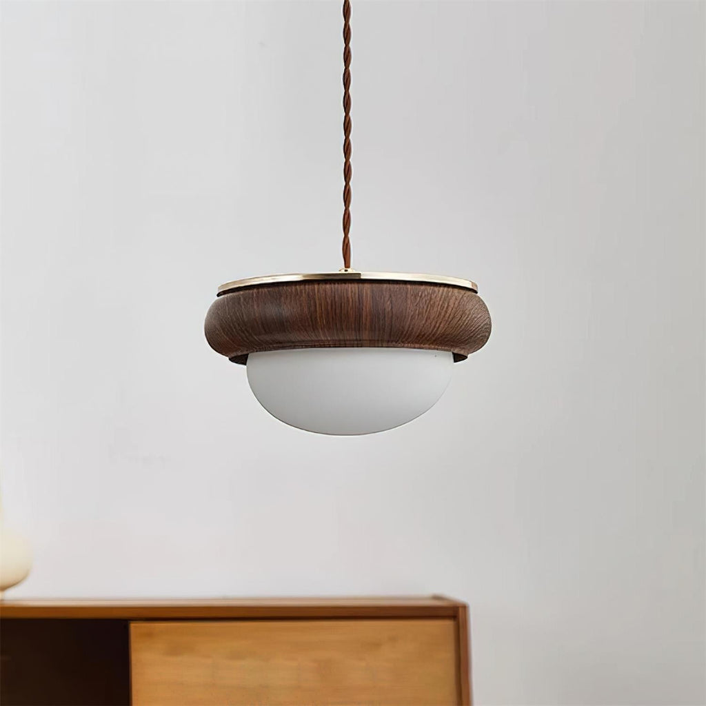 Quillon Wood Ring Pendant Lamp