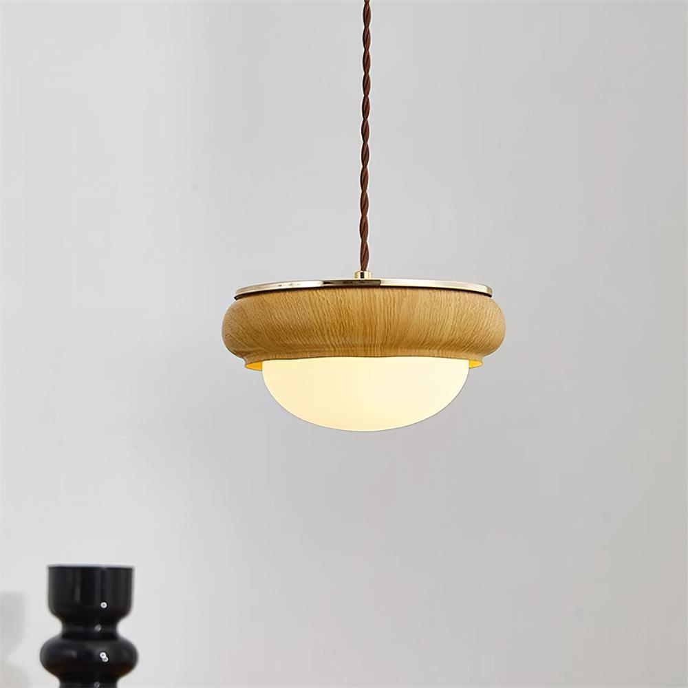 Quillon Wood Ring Pendant Lamp