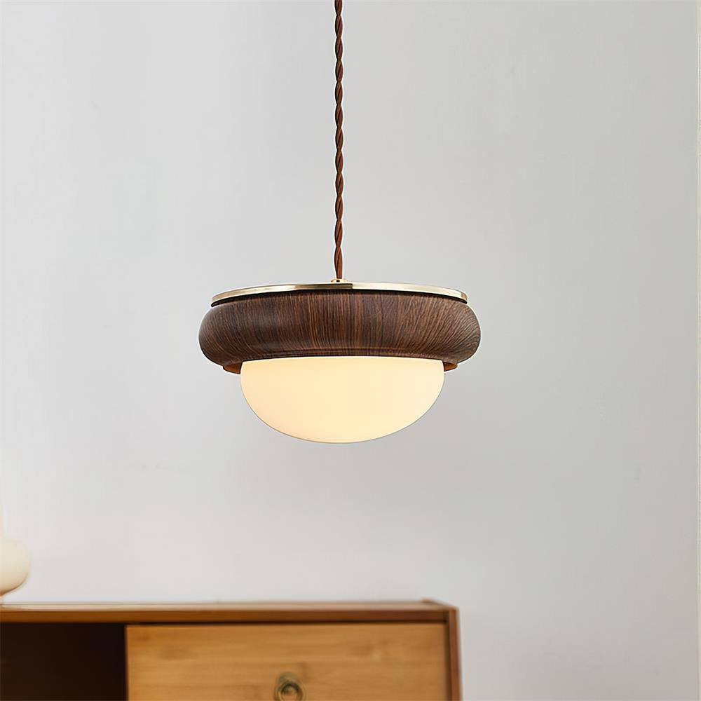 Quillon Wood Ring Pendant Lamp