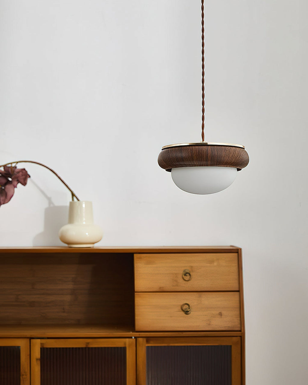 Quillon Wood Ring Pendant Lamp