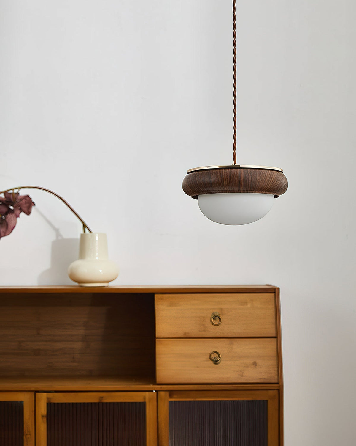 Quillon Wood Ring Pendant Lamp