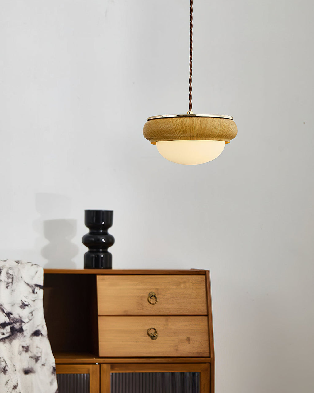 Quillon Wood Ring Pendant Lamp