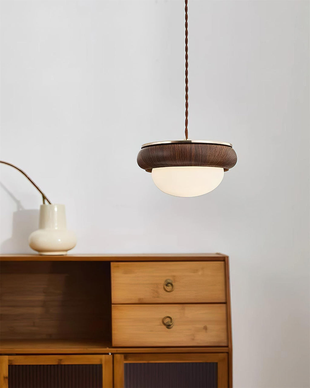 Quillon Wood Ring Pendant Lamp