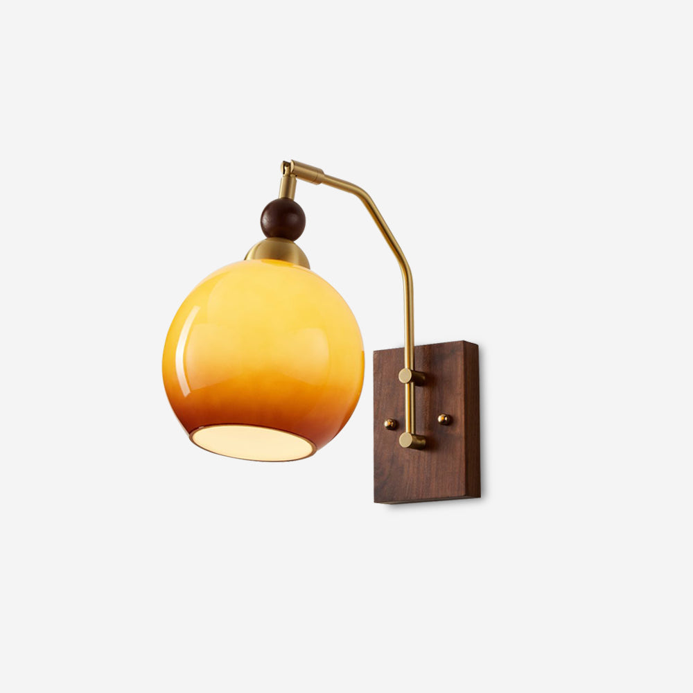 Jovene Elegant Amber Glass Wall Lamp