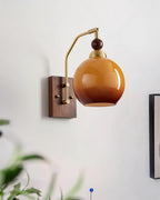 Jovene Elegant Amber Glass Wall Lamp