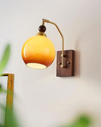 Jovene Elegant Amber Glass Wall Lamp
