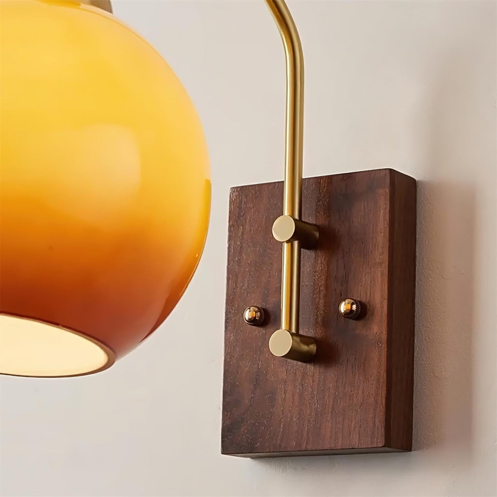 Jovene Elegant Amber Glass Wall Lamp