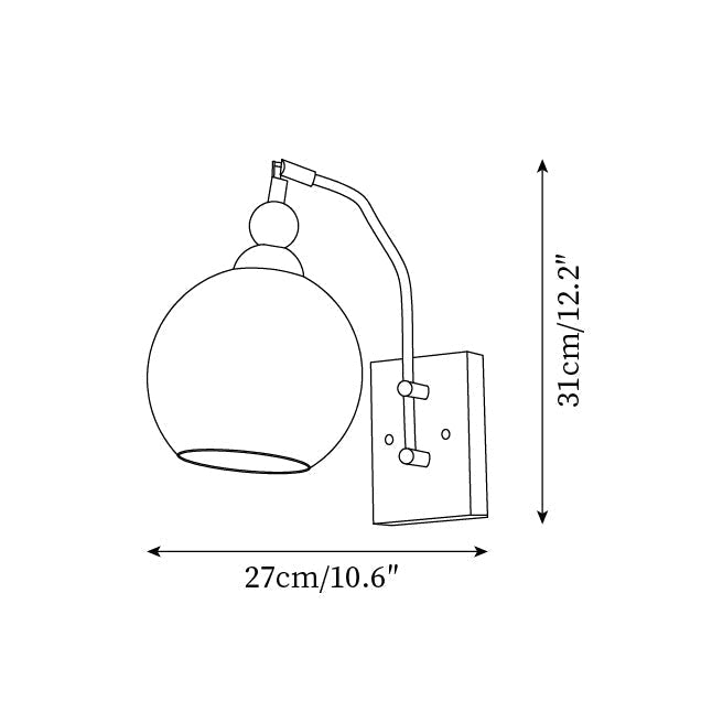 Jovene Elegant Amber Glass Wall Lamp