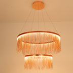 Arisha Tassel Chain Art Deco Pendant Light Silver/Gold Living Room/Hall