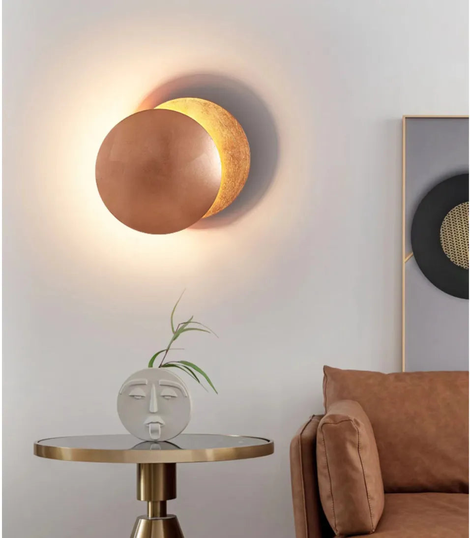 Arisha Modern Minimalist Moon Eclipse Round Wall Light