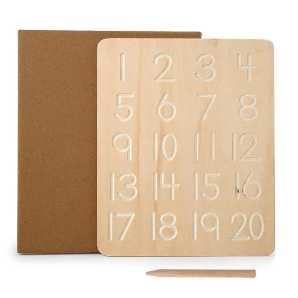 Wooden Alphabet & Number Tracing Board With Wooden Pen