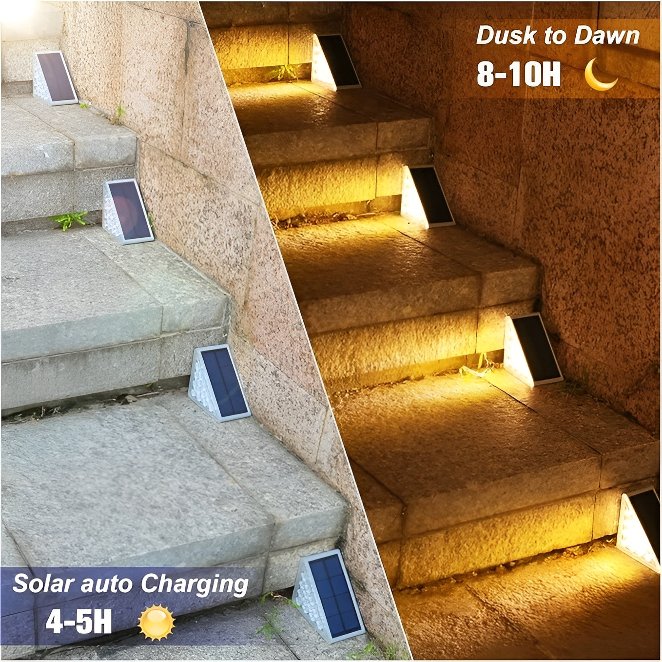Solar pathway lights IP67 stainless steel outdoor garden — 6-pack 12-pack 24-pack size options