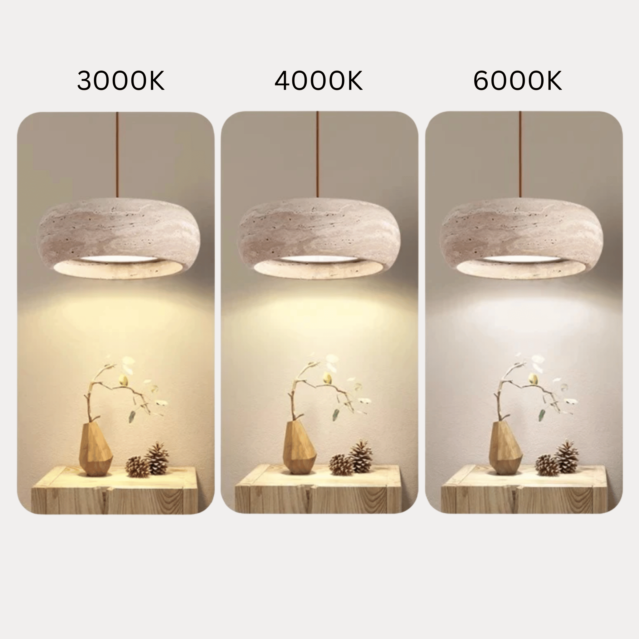 Ithaca Travertine LED Pendant Light Dimmable Mediterranean Stone Dining Room Bedroom