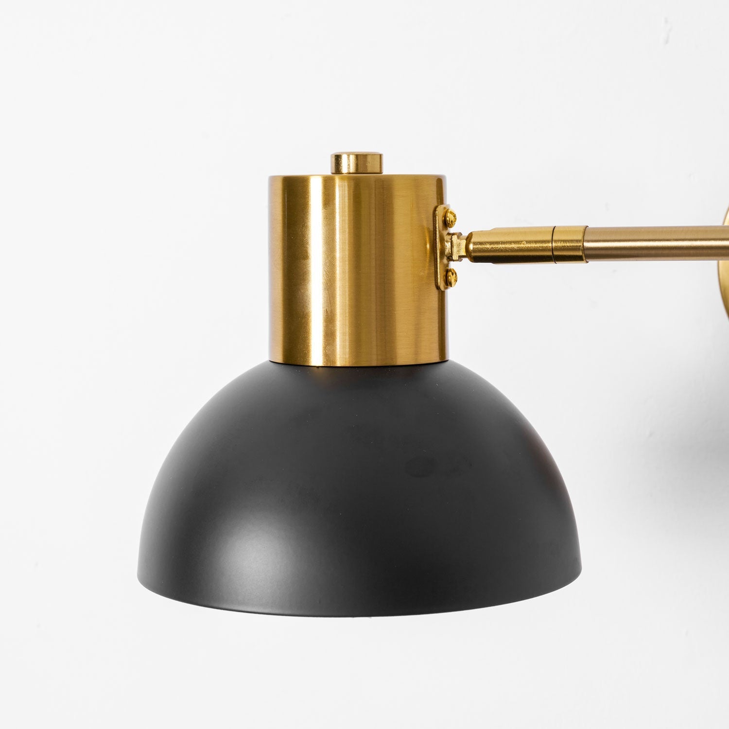 Adjustable Arm Plug-In Wall Lamp Swing Arm Bedroom Living Room Bedside — Gold Black US Plug