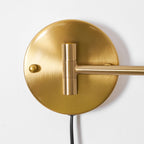 Adjustable Arm Plug-In Wall Lamp Swing Arm Bedroom Living Room Bedside — Gold Black US Plug