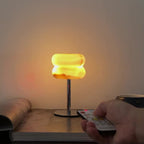 Alabaster Donut Table Lamp Chrome Natural Stone Integrated LED Warm White Bedside — 3.9 x 6.7 Inch